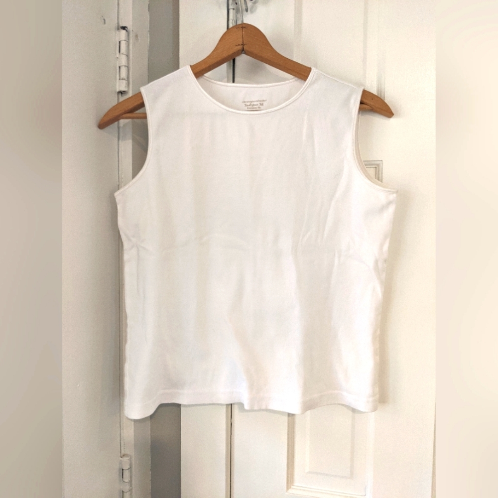 Christopher & Banks White Tank Top Size Large